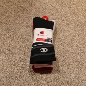 champion|unisex crew socks|large